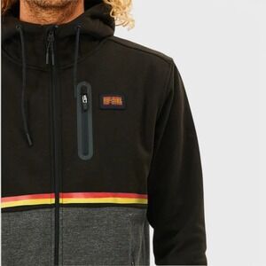 Rip Curl Anti-Series Departed Fleece Jacket Men XXL (Fits as Slim XL) Black Gray